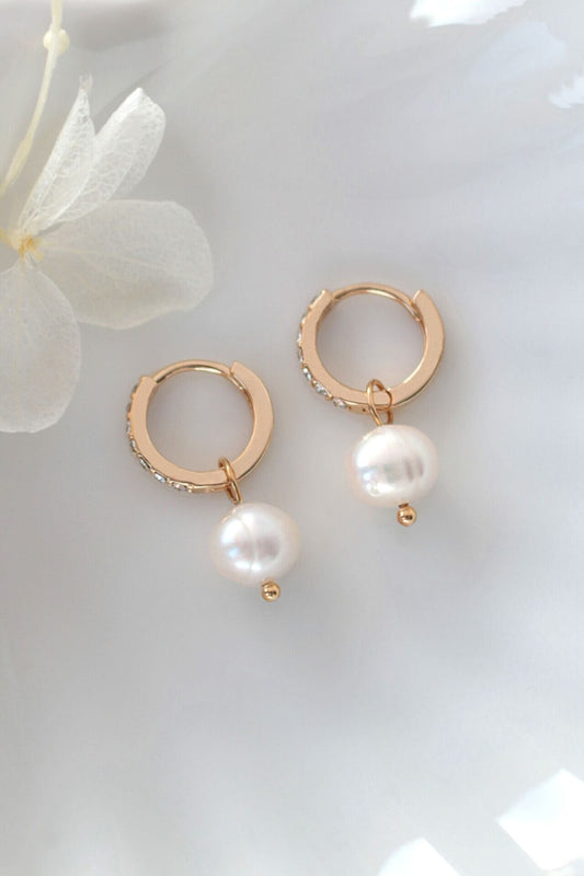 24 Karats Baroque Freshwater Pearl Hoops